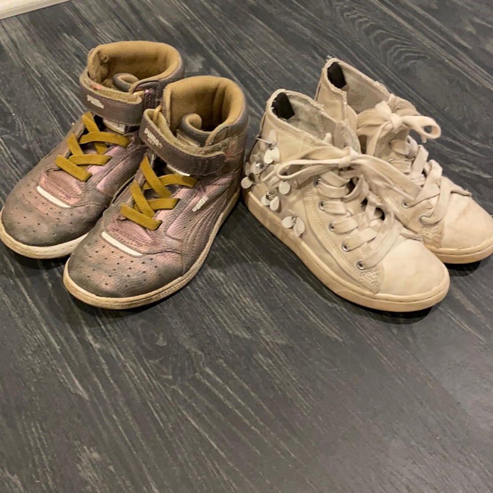 Two pair girls sneakers